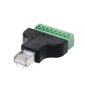 

RG45 8P8C Pin Metal Cable Modular Plugs Screw Binding Post Terminals Adapter