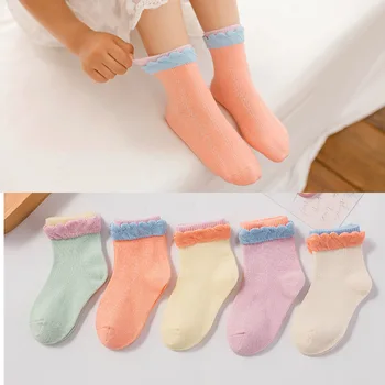 

kids baby girls autumn winter cotton 100% socks patchwork 3D cartoon animals toddler breathable sock 5PCS 1-8Y