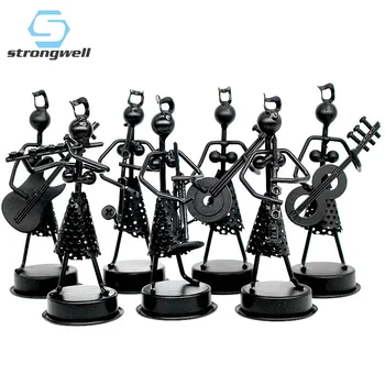 

Strongwell Little Iron Band Man Sculpture Male And Female Models Metal Handmade Crafts Home Decoration Birthday Gift Kids Toy