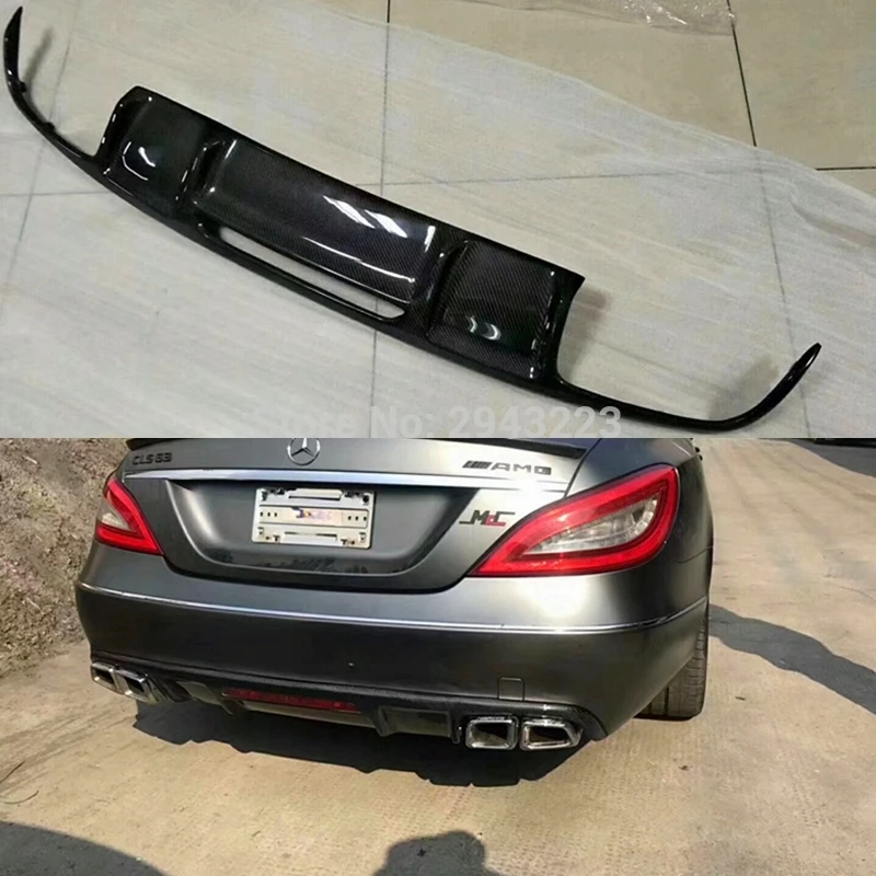 Для Mercedes-Benz CLS class W218 CLS300 2012+ карбоновое волокно задний бампер для губ задний спойлер глушитель наконечник
