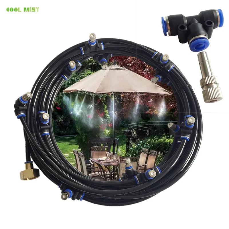 

S249 Free Shipping Fog Mist System China Supplier Air Conditioner Work Pressure 4-5Bar Water Spray 10M Cooling System Nebulizer