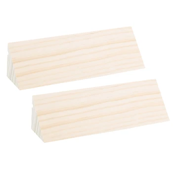 

2pcs 3D Geometric Slant Rack Natural Wooden Display Hook Earring Dangle