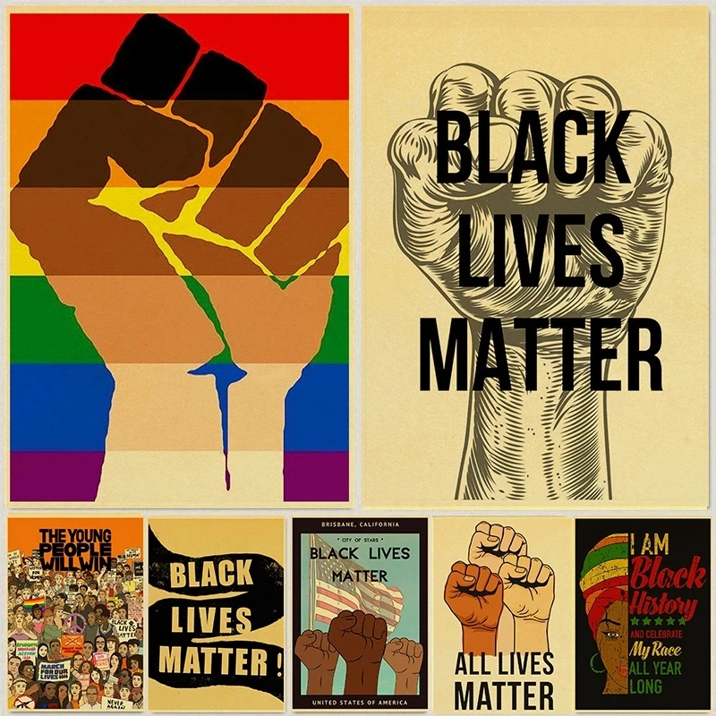 Black Lives Matter Poster Kraft Paper Prints and Posters Wall Art Home