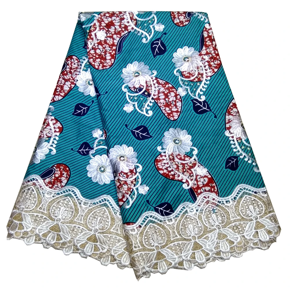 

2019 New Arrival African Fabric With Embroidery Lace For Party Dress African Ankara Fabric