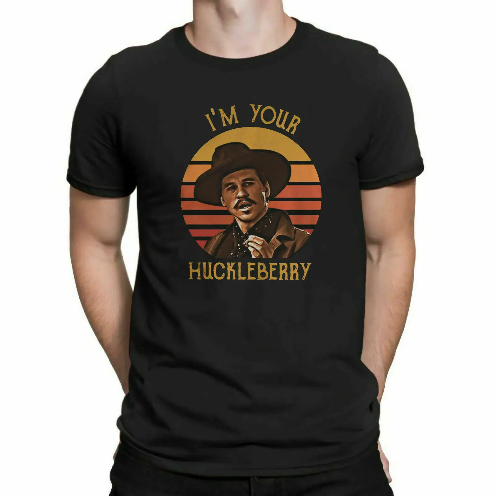 

Doc Holliday Tombstone I’M Your Huckleberry Vintage Men_S Cotton Black T Shirt