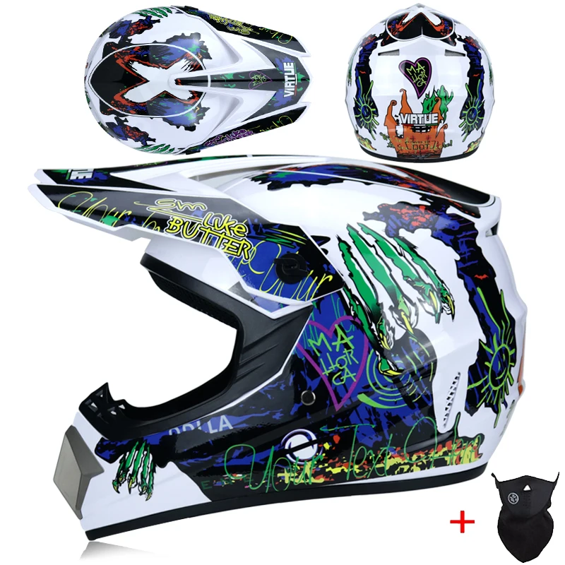 MSUEFKD Полнолицевой мотоциклетный шлем Cross capacete мотокросса внедорожный ATV MTB горные гонки Casco DOT утвержден - Цвет: 4c