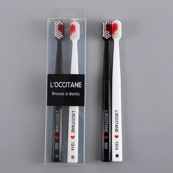 

2pcs/Pack Soft-bristle Toothbrush Black White Heart Couple Brush Teeth Eco Friendly Nano Adults Toothbrush Dental Care Kid Brush