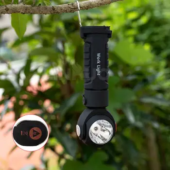 

XANES TM-D13 Q5+COB 7Modes 360° Rotating Head Flashlight 18650 USB Charging Magnetic Attraction Hook LED Torch Lantern Lamp
