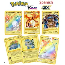 

Pokemon 26 new Spanish mewtwo GX super gold metal card super game series animation card children's toy Christmas gift