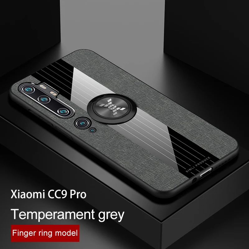 KONSMART чехол для Xiaomi mi Note 10 Pro кольцо на палец благородный защитный чехол xio mi Note 10 Pro Note10 CC9 Pro Чехол для телефона s - Цвет: Grey