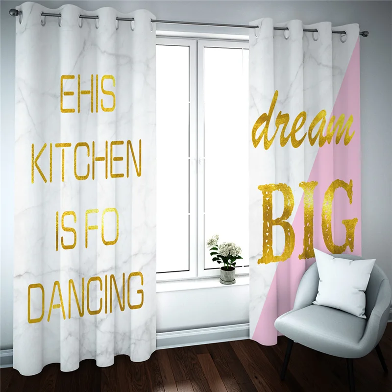 High Quality Blackout Curtains Luxury Living Room Bedroom English Words Printing Thermal Drapes | Дом и сад
