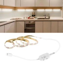 Движения PIR Сенсор светодиодная подсветка под шкаф 1m 2m 3M USB кабель USB 5V 2835 Светодиодные ленты светильник Ночной светильник 60 светодиодный s/m для Кухня шкаф Спальня