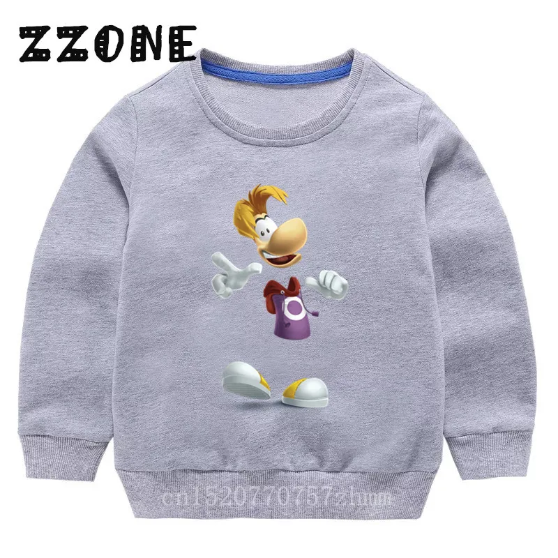 5204A-Gray Детский Забавный свитер с героями мультфильма «Rayman Legends adventures»; детские толстовки с капюшоном; пуловер для малышей; топы для девочек и мальчиков; осенняя одежда; KYT5204 - Цвет: 5204A-Gray