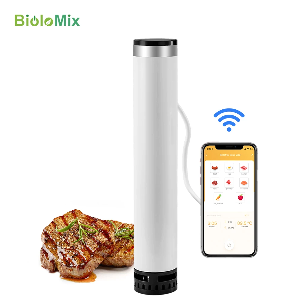 BioloMix 4th Generation Smart Wifi Sous Vide Cooker IPX7 Waterproof Super Slim Thermal Immersion Circulator with APP Control