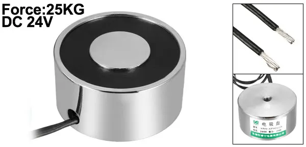 DC 24V 25kg Uxcell 1 шт. DC12V 24 В Sucked диск электромагнитный Электрический подъемник Холдинг Электромагнит чистое железо - Цвет: DC 24V 25kg