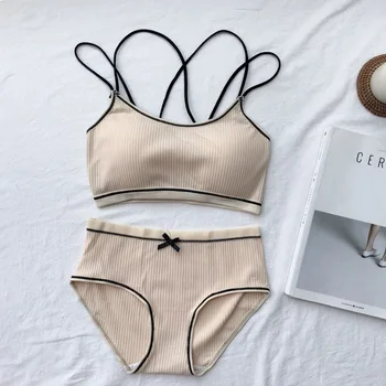 

Women's Underwear Sets Comfortable Wireless Bra Set Women's Cotton Bra Set Underwear