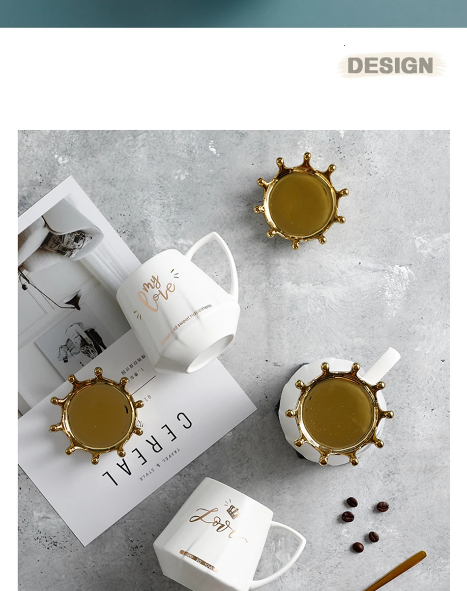 Зимняя керамическая термальная кружка Роскошная золотая корона Многофункциональная крышка креативная чашка кофе термос кружка для молока