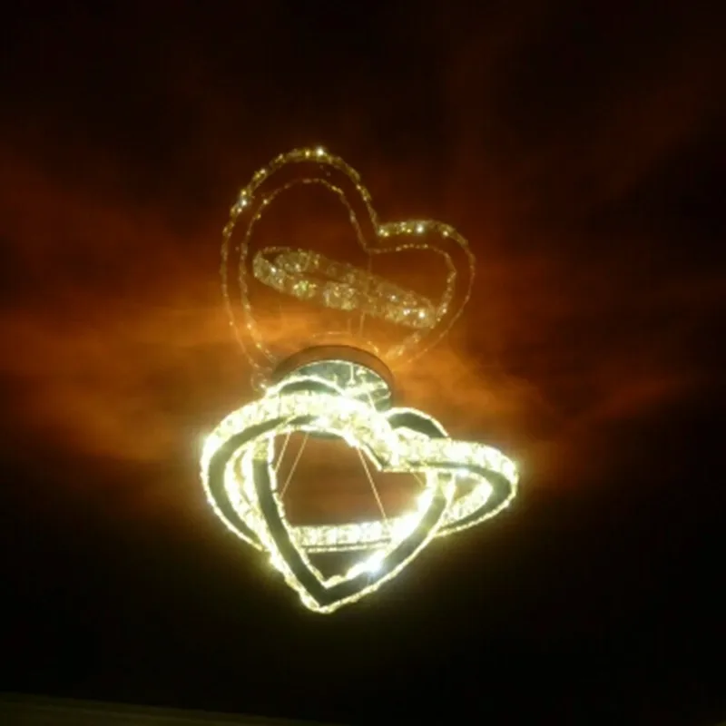 Современный светодиодный хрустальный люстра в форме сердца, хрустальная люстра, освещение для гостиной, спальни, люстры
