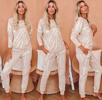 

Women´s 2 Piece Pajamas Set Long Sleeve Crewneck Pullover and Drawstring Elastic Waist Pants Set Sleepwear