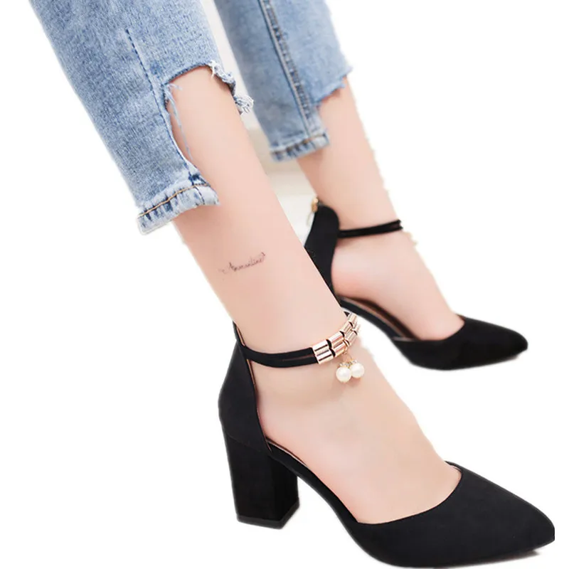 

2019 Summer Women Shoes Pointed Toe Pumps Dress Shoes High Heels Boat Shoes Wedding Shoes tenis feminino Side with