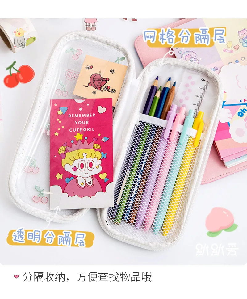 Trousse à Crayons Chat Kawaii – Fournitures Scolaires Mignonnes – Petit Cadeau Pour Fille – Sac De Transport