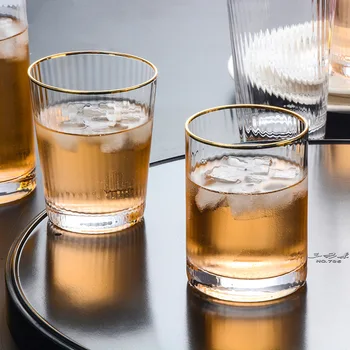 

Fortunately Zhi Help Japanese Style Phnom Penh Glass Water Cup Heat Resistant Household Vertical Stripes Beverage Juice Cup