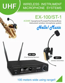 

ACEMIC Pro UHF 660-690 MHz 100M Wireless Saxophone Trumpet Mic Microphone
