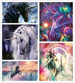 

5D DIY Diamond Painting Kit Rhinestone Embroidery Cross Stitch Full Drill Art Home Wall Beauty Animals Unicorn Kids Gift