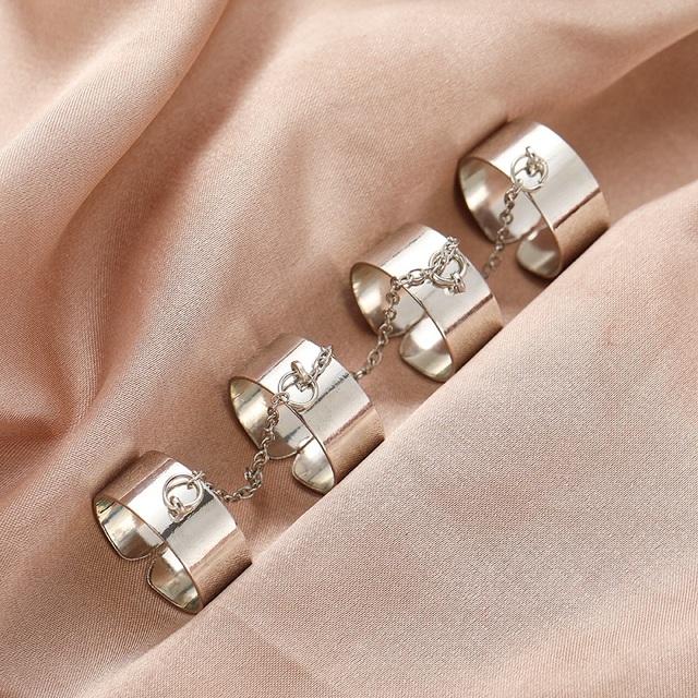 Personalized Finger Heart Ring Set for Women Gold Color 3PCS 2021 New Trendy Gift for Women Fashionable