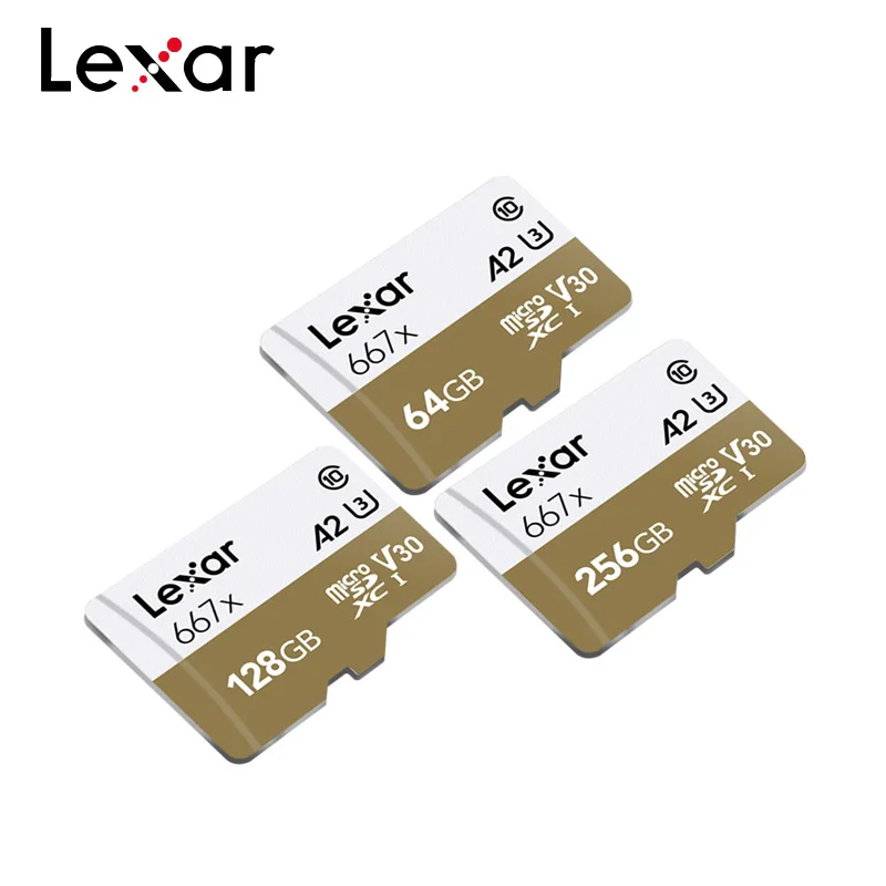 Lexar микро SD карты 667x слот для карт памяти 64 ГБ 128 256 100 МБ/с. C10 TF карты флэш накопитель usb для смартфонов