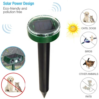 

Hot Tech Animal Repeller Solar Powered Eco-Friendly Ultrasonic Expulsion Device Mole Snake Mouse Expeller Pest Reject Control