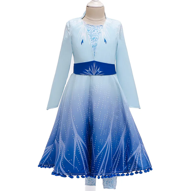 Новое Детское платье принцессы для девочек костюм для ролевых игр на Хэллоуин зимняя детская одежда с длинными рукавами девочки от 2 до 12 лет