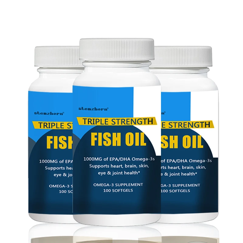 100 шт X 3P тройной прочности рыбий жир обеспечивает диетическую поддержку для здоровья сердца, мозга, кожи, глаз и суставов