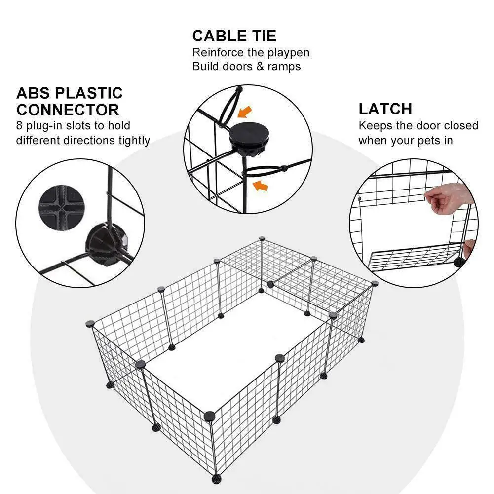 Foldable Pet Playpen Crate Iron Fence Dog Kennel House Exercise Training Puppy Kitten Play Pen Cage Pet Supplies For Cat Rabbit