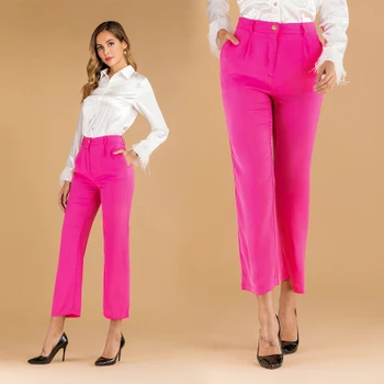 

2020 Spring And Summer New Casual Pants Slim Slim Solid Color Small Straight Trousers