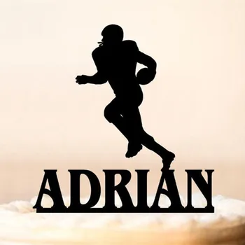 

Custom Name Cake Topper for Birthday Event Personalized Sport Theme Party Cake Decoration Acrylic Wooden Cake Decor Supplies