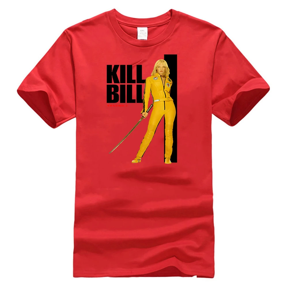 Красный Kill Bill желтый костюм плакат лицензионный, для взрослых Футболка новые тренды футболка - Цвет: Красный
