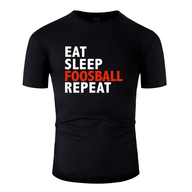 Дизайнерская мужская футболка с надписью «eat sleep foosball repeat» для игры в футбол, модель, Мужская футболка с изображением солнечного света, веселая, большой размер S~ 5xl