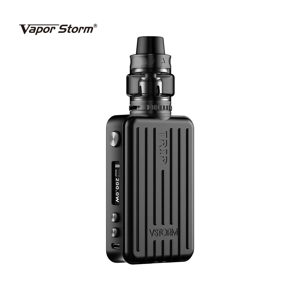 Black Kit Vapor Storm Tip Vape Starter Kit электронные сигареты с поездкой 200 Вт TC VW TCR Box Mod 6 мл Sub Ом бак с сеткой катушки атомайзер вейпер - Цвет: Black Kit