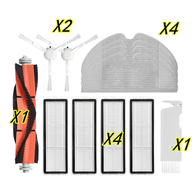 Accessoires de pièces de rechange for aspirateur, brosse latérale  principale, filtre HEPA, remplacement du couvercle du chiffon de  vadrouille.Compatible for Xiaomi Mijia Vacuum Mop 3C B106CN ( Color :  : Cuisine et