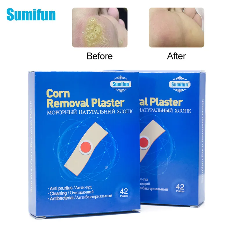 42pcs/box Foot Corn Removal Pain Patch Treatment Calluses Plantar Warts Thorn Toe Protectors Stickers Care Medical Plaster | Красота и