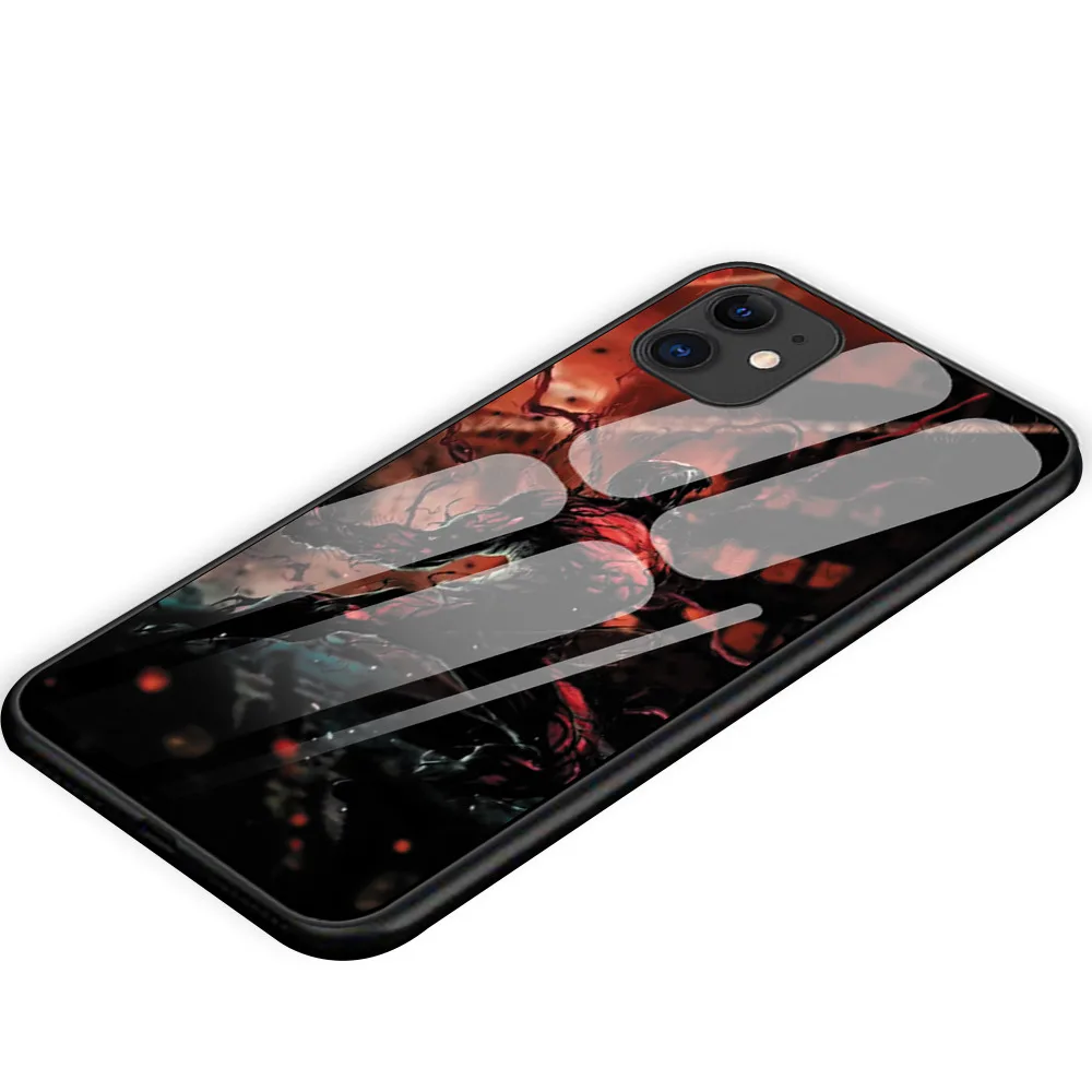 Глаза человека паука Venom Чехлы для iphone 7 8 6 6S Plus роскошный закаленный стеклянный чехол для телефона iphone 11 11Pro X XR XS MAX