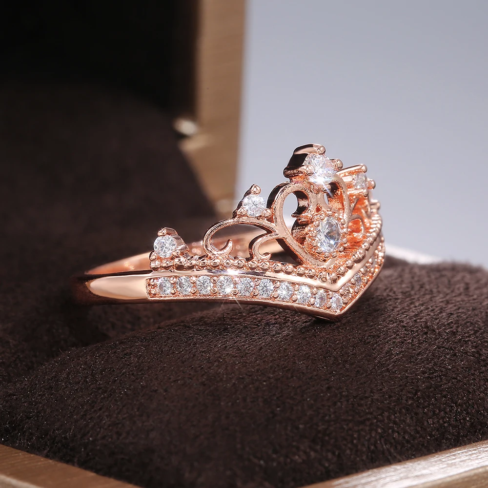 Disney Majestic Princess Inspired Diamond Tiara Ring in 10K Rose Gold 1/10  CTTW | Enchanted Disney Fine Jewelry