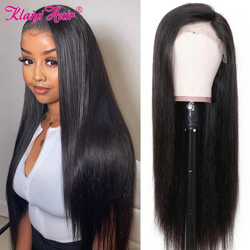 Бразильские волосы Klaiyi Remy 13x6 Прозрачный передний парик на сетке 13x4 прямые