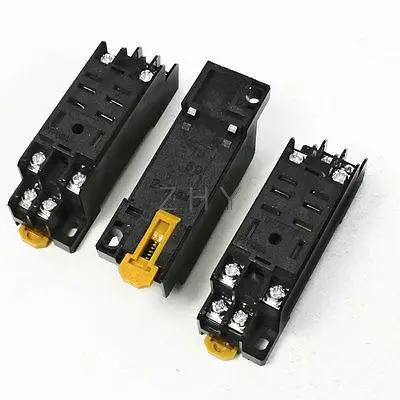 

3 Pcs DIN Rail Mounting Plastic Relay Socket Base Holder for 8 Pin Relay