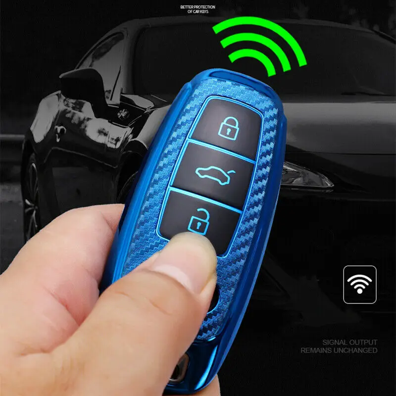 Cover chiave telecomando per Audi A6 A7 A8 Q8 e-tron C8 D5 A8L A6L 2018 2019 - H87b64dc40ec4411c92849a4f1d050d19o