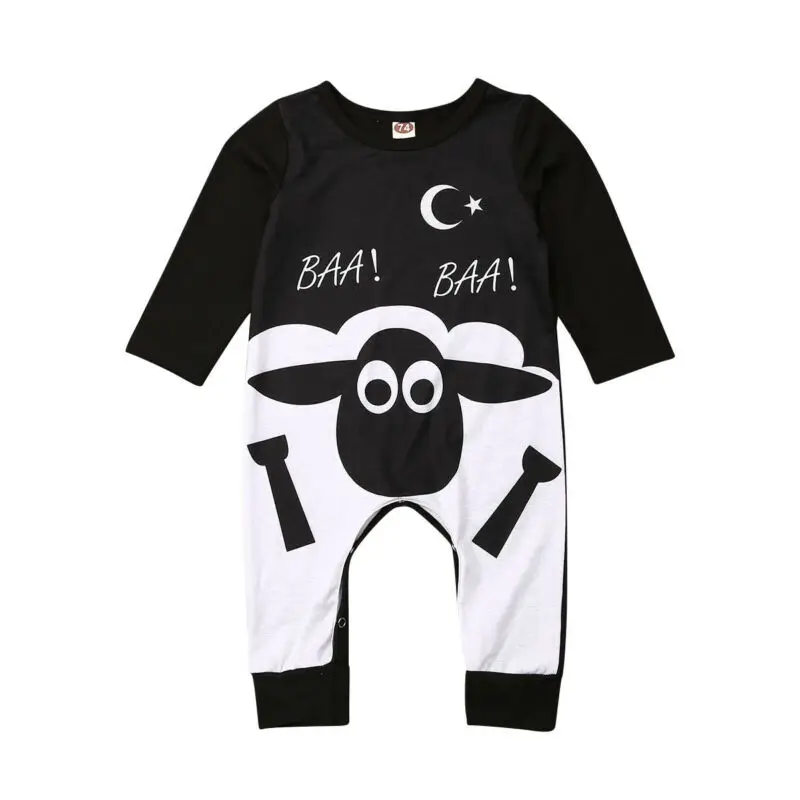 

Cute Toddler Infant Kids Baby Boy Girl Cartoon Romper Long Sleeve Print Jumpsuit Playsuit Outfits