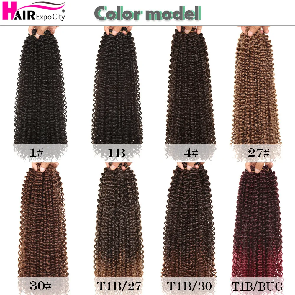 18-22inch Long Passion Twist Crochet Hair Extensions Synthetic Water Wave Braiding Hair Bohemia Crochet Braids Hair Expo City