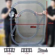 City Trains Flexible Tracks Forked Straight Curved Rails Railway Switch Building Block Bricks High-Tech Creator Toys for Kids