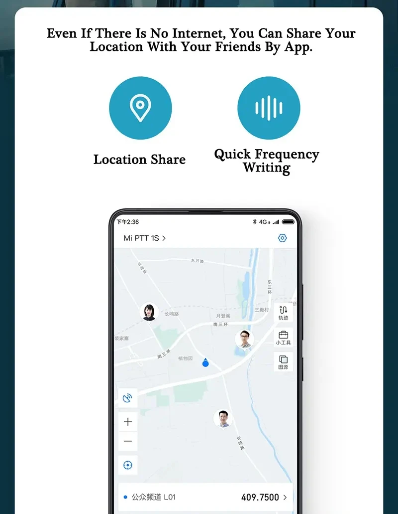 2020 Xiaomi Mijia Smart Walkie Talkie 1S With FM Radio Speaker Smart Phone APP Control Location Share Fast Team Talk Outdoor (7)